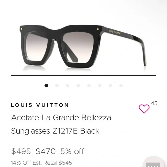 Louis Vuitton Black Acetate Sunglasses Bold Oversized Design - Picture 1 of 6